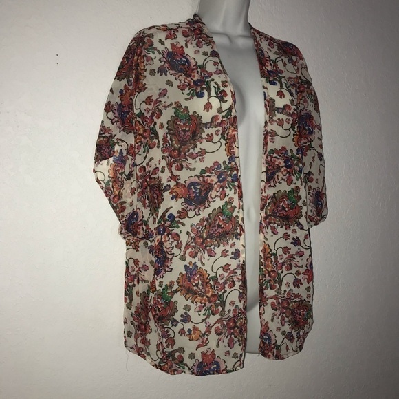 2/$15 Charlotte Russe Open Front Poly Cardigan Top M - Picture 3 of 5